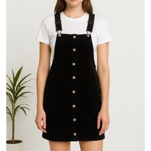 Celebrity Pink Women's Black Denim Button Down‎ Denim Jumper Dress Size 12  EUC